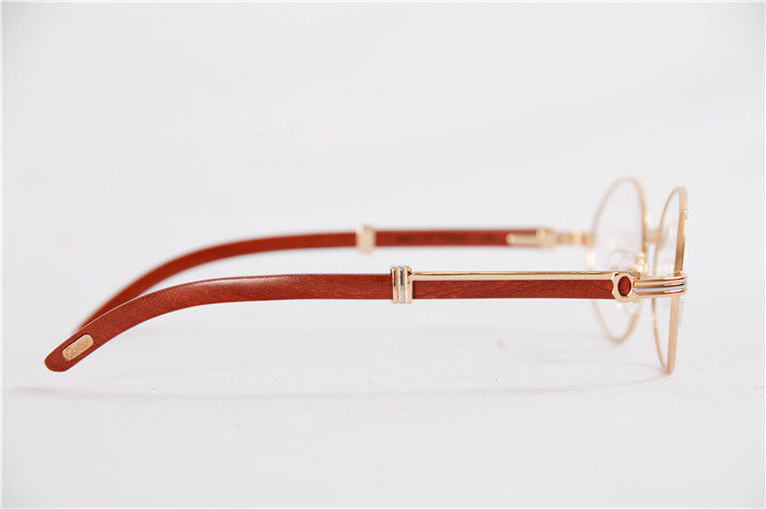 Cartier 7550178 55-22 Sandal Wood Eyeglasses In Gold - FashionPlug