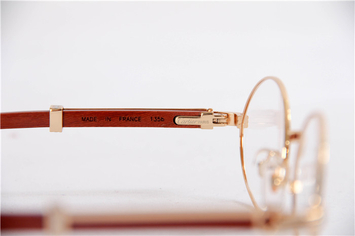 Cartier 7550178 55-22 Sandal Wood Eyeglasses In Gold - FashionPlug