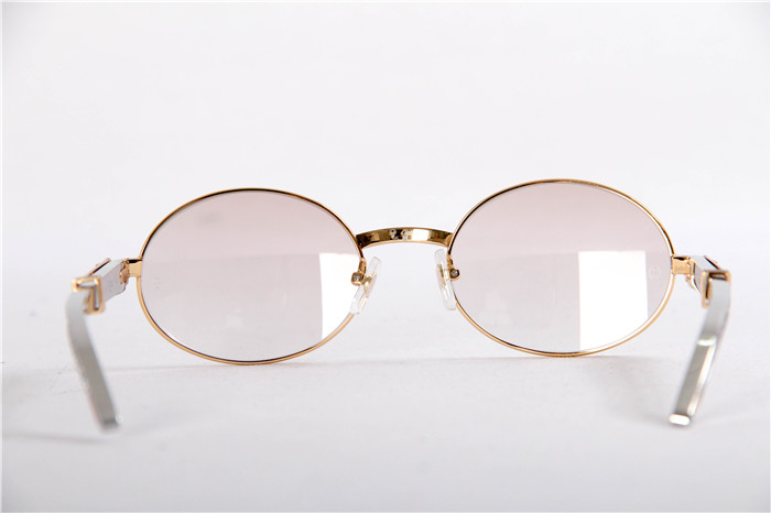 Cartier 7550178 55-22 Diamond Silver Curve Stainless Steel Sunglasses In Gold Brown - FashionPlug
