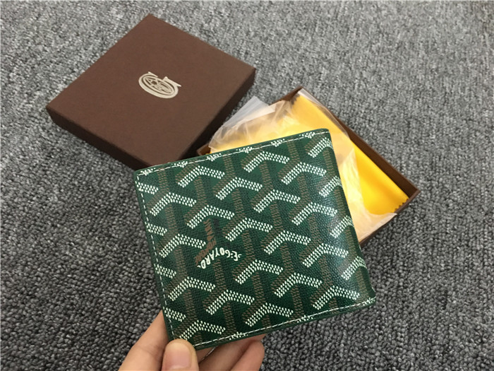Goyard Short 6 Card Slots Billfold Wallet Green - FashionPlug