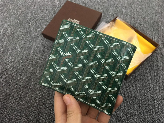 Goyard Short 6 Card Slots Billfold Wallet Green - FashionPlug