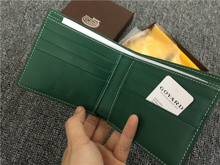 Goyard Short 6 Card Slots Billfold Wallet Green - FashionPlug