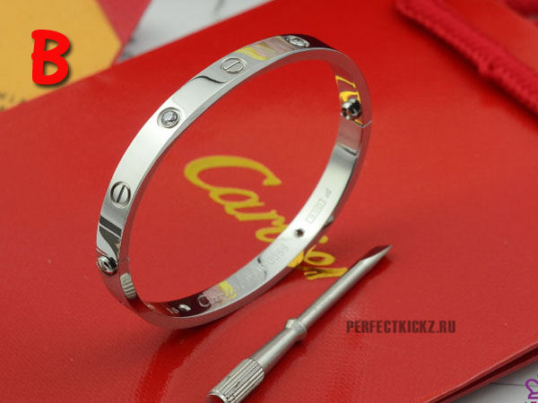 Cartier Classic Love Silver Bracelet With Diamonds - FashionPlug