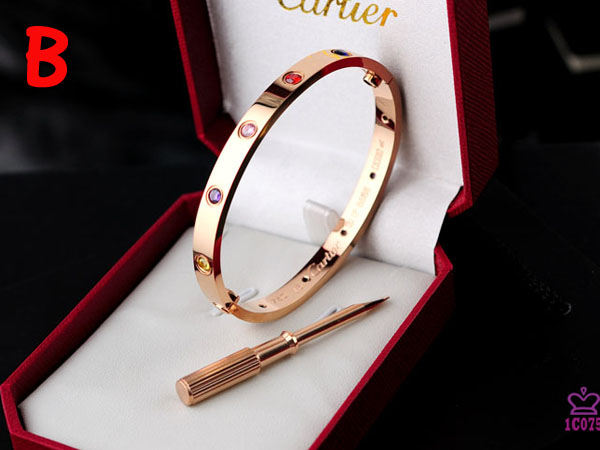 Cartier Love Bracelet Rose Gold With Colorful Stones - FashionPlug