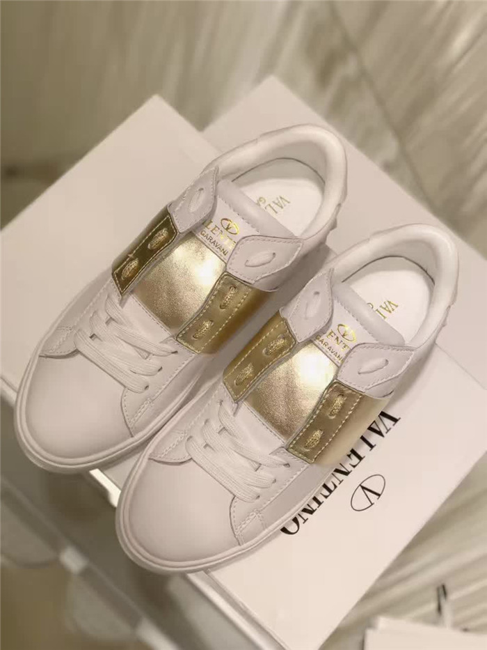 Valenti Open Low Top Golden Block Sneakers - FashionPlug