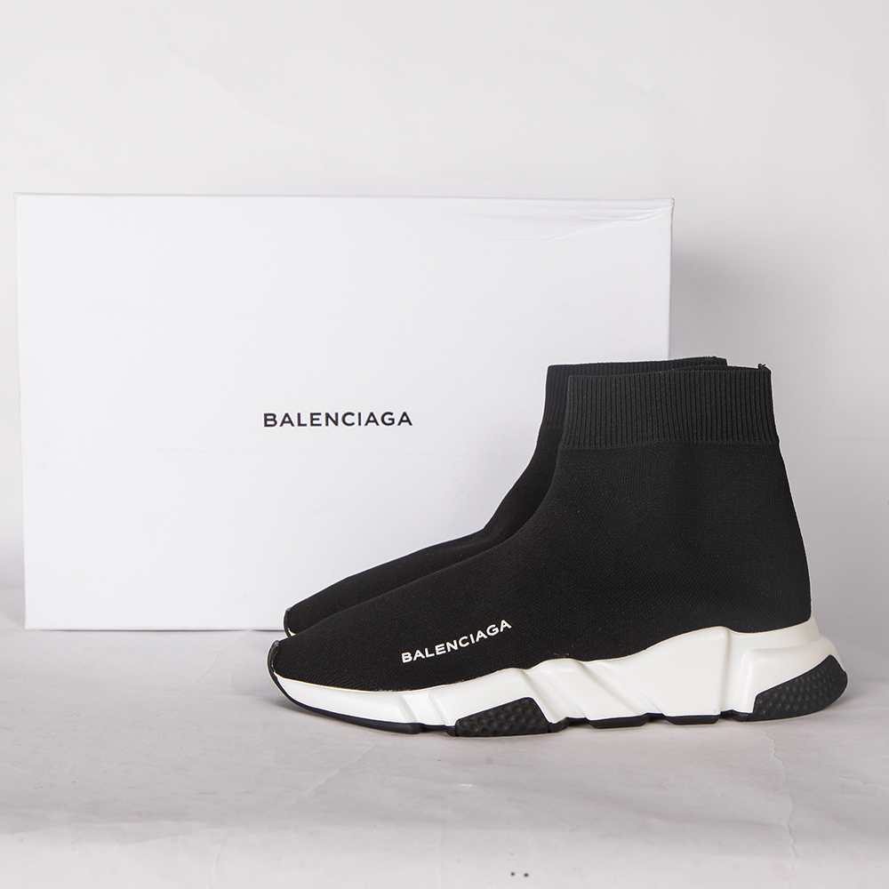 Balenciaga Speed Trainer Bicolor Black Sole - FashionPlug