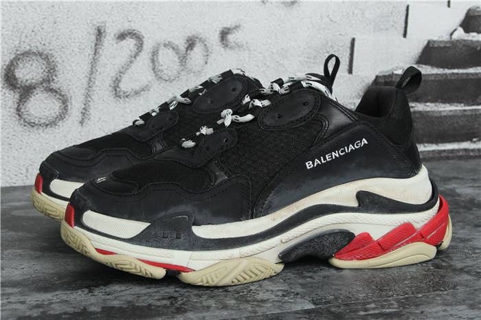 [Updated Best Version] Balenciaga Triple S Sneaker Black Red White - FashionPlug