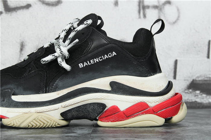 [Updated Best Version] Balenciaga Triple S Sneaker Black Red White - FashionPlug