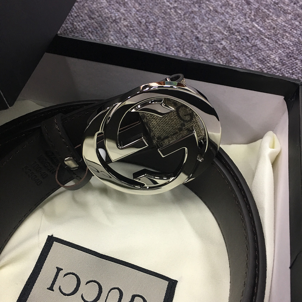 Gucci Belt With Interlocking Sliver  G Buckle - FashionPlug