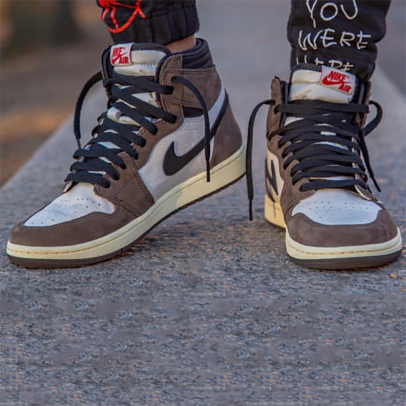 Jordan Travis Scott X Air 1 Sneakers - FashionPlug