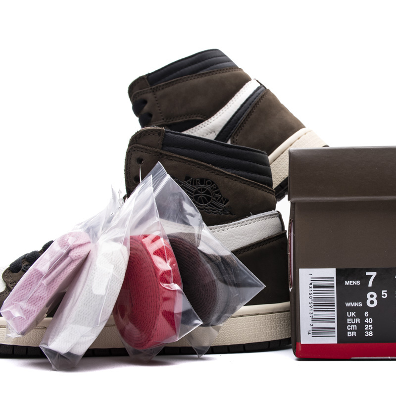 Jordan Travis Scott X Air 1 Sneakers - FashionPlug