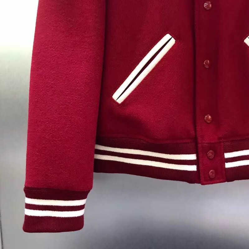 Saint Laurent Wool Varsity Jacket - FashionPlug