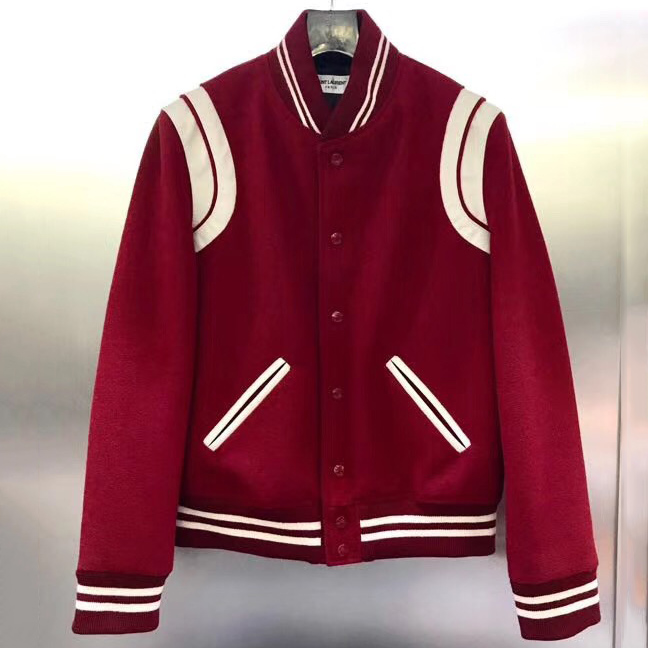 Saint Laurent Wool Varsity Jacket - FashionPlug