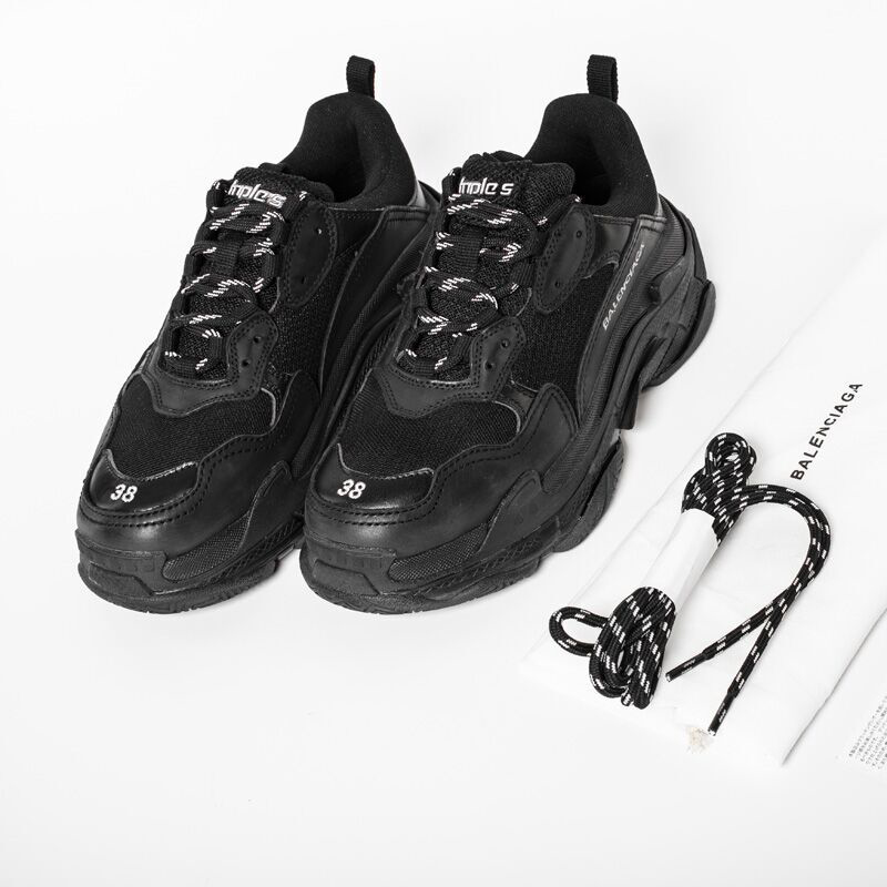 Balenciaga Triple S Trainers Black - FashionPlug