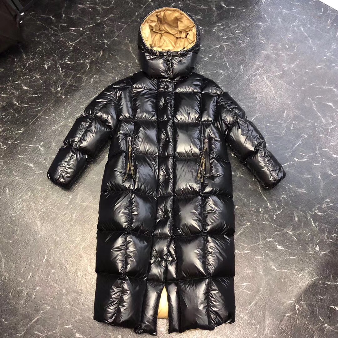 Moncler Black Long Down Jacket - FashionPlug