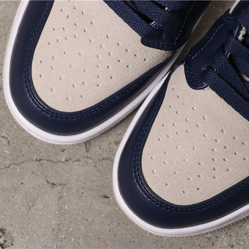 Jordan AJ1 Mid Top WMNS Navy Blue - FashionPlug