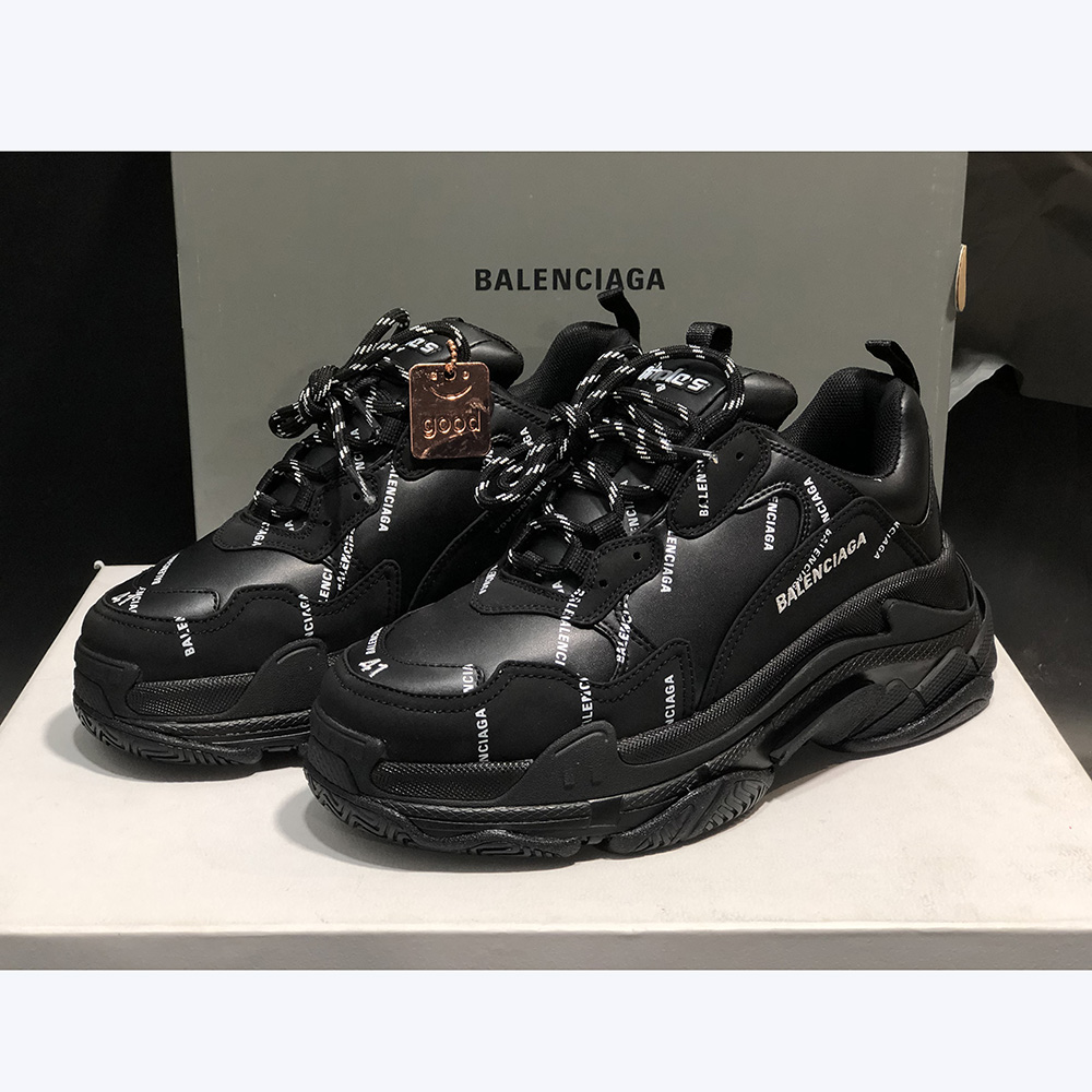 Balenciaga Allover Logo Triple S Sneaker  - FashionPlug