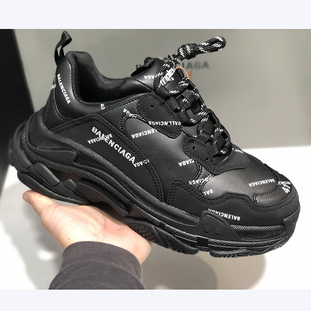 Balenciaga Allover Logo Triple S Sneaker  - FashionPlug