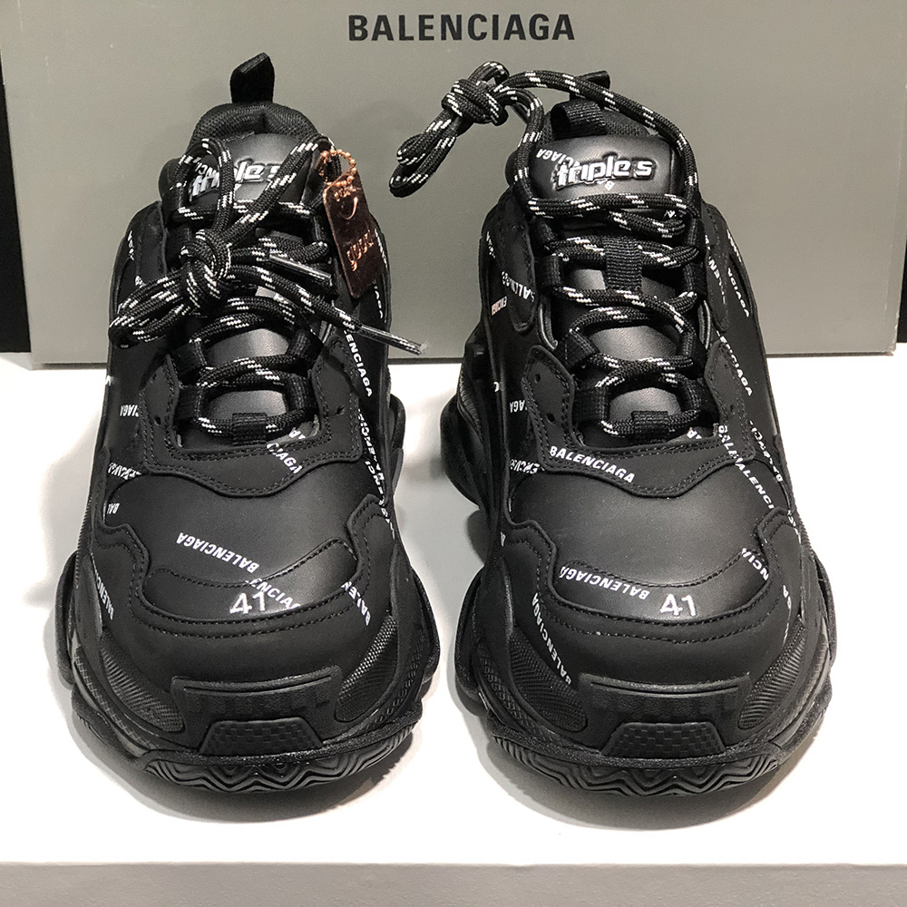 Balenciaga Allover Logo Triple S Sneaker  - FashionPlug