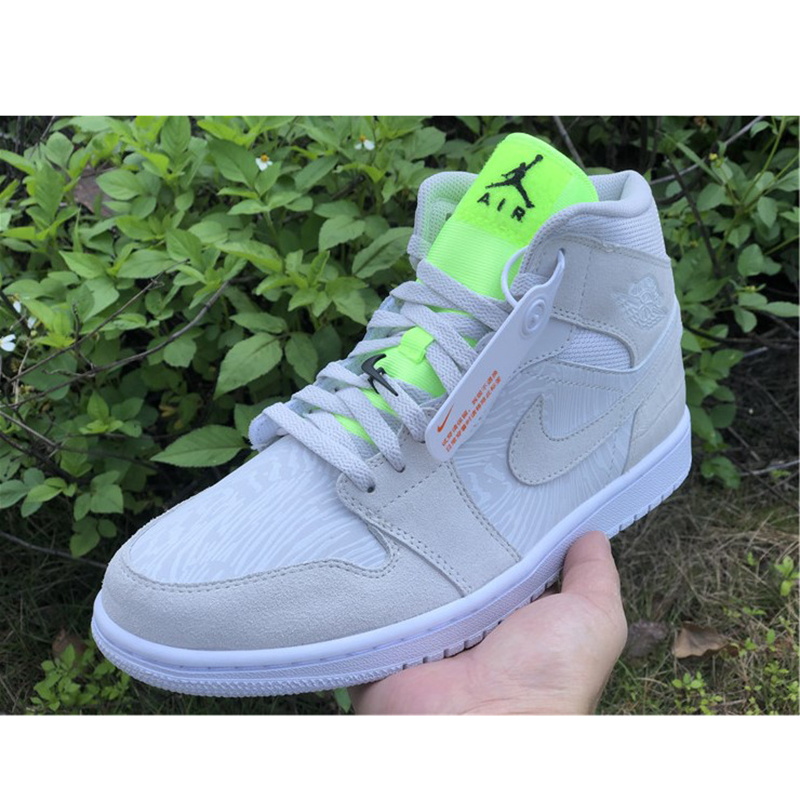 Jordan AJ1 Mid White Volt  - FashionPlug