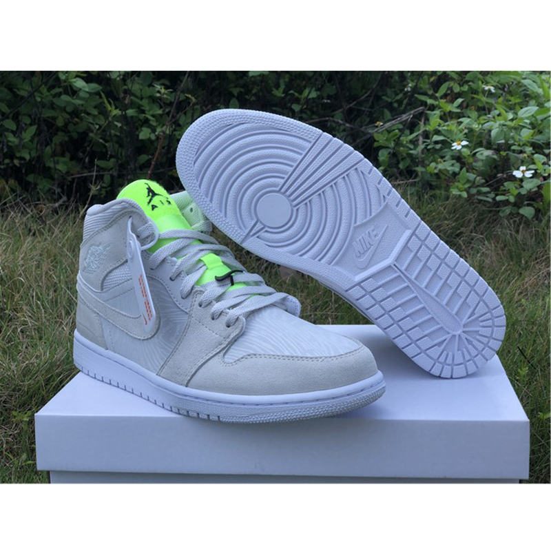 Jordan AJ1 Mid White Volt  - FashionPlug