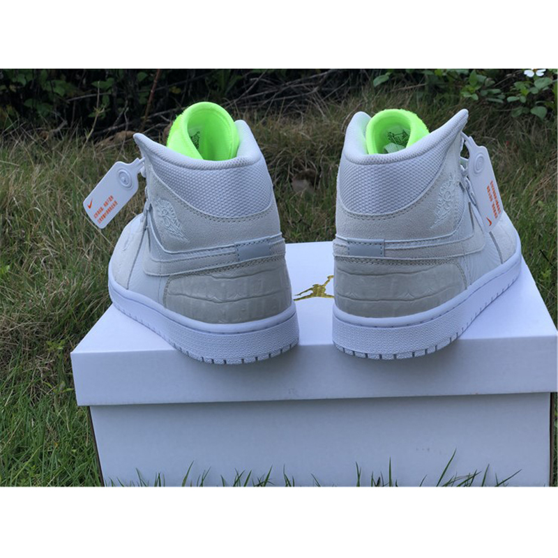 Jordan AJ1 Mid White Volt  - FashionPlug