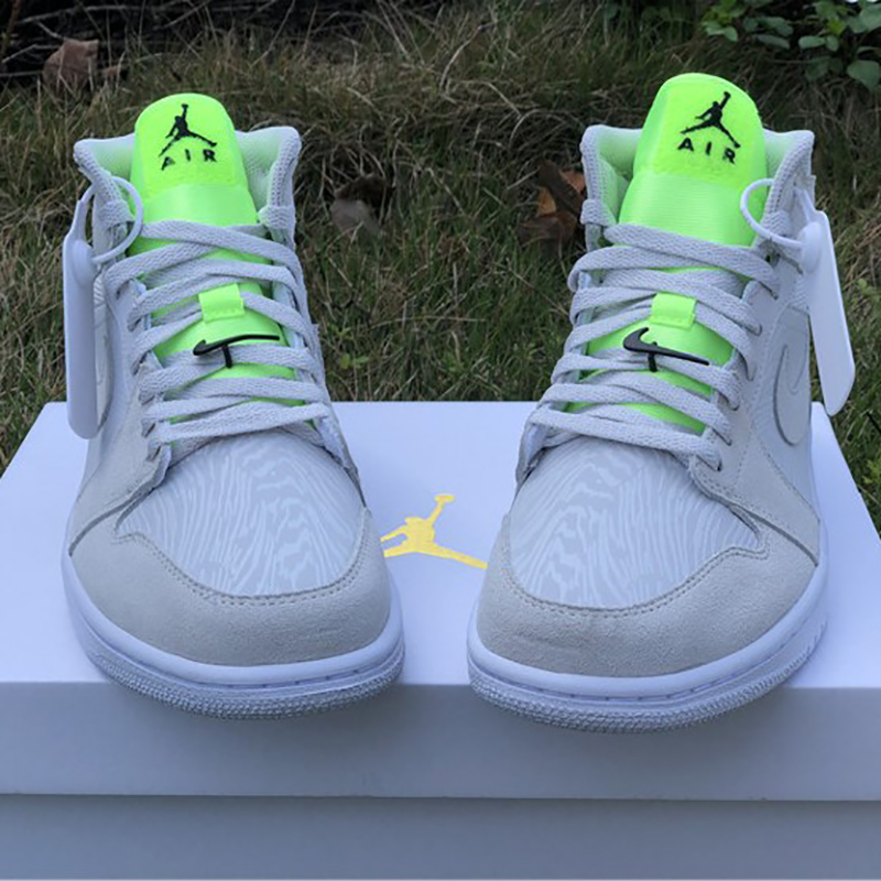 Jordan AJ1 Mid White Volt  - FashionPlug