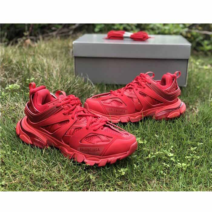 Balenciaga Women Track Sneaker In Red - FashionPlug