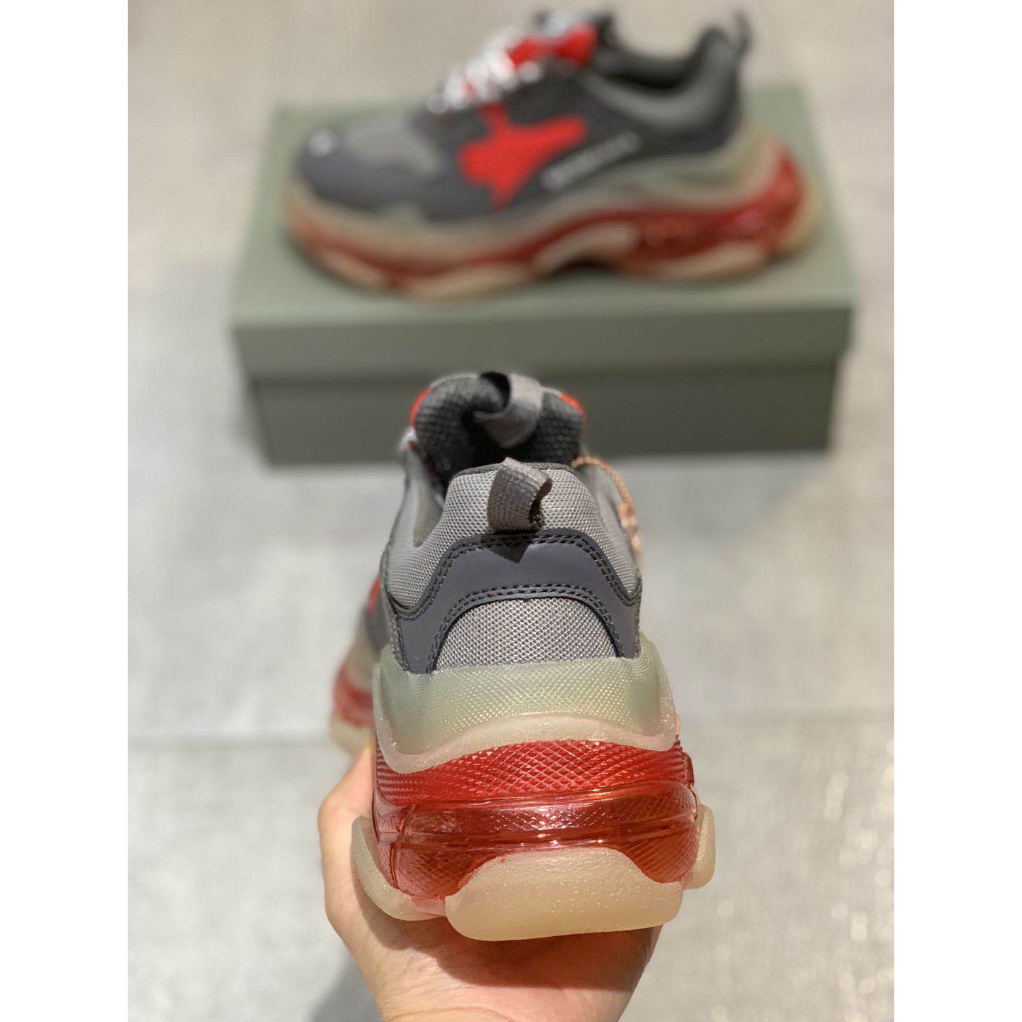 Balenciaga Triple S Clear Sole Sneaker  - FashionPlug