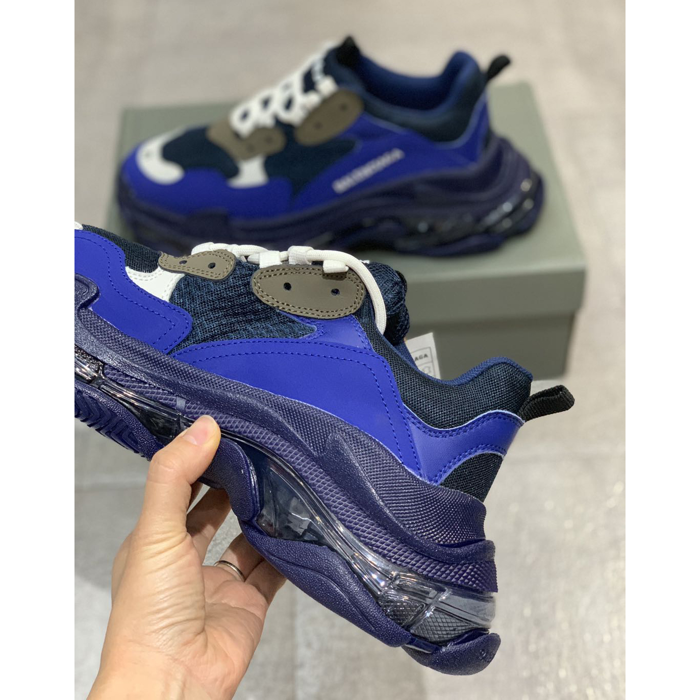 Balenciaga Triple S Clear Sole Sneaker  - FashionPlug