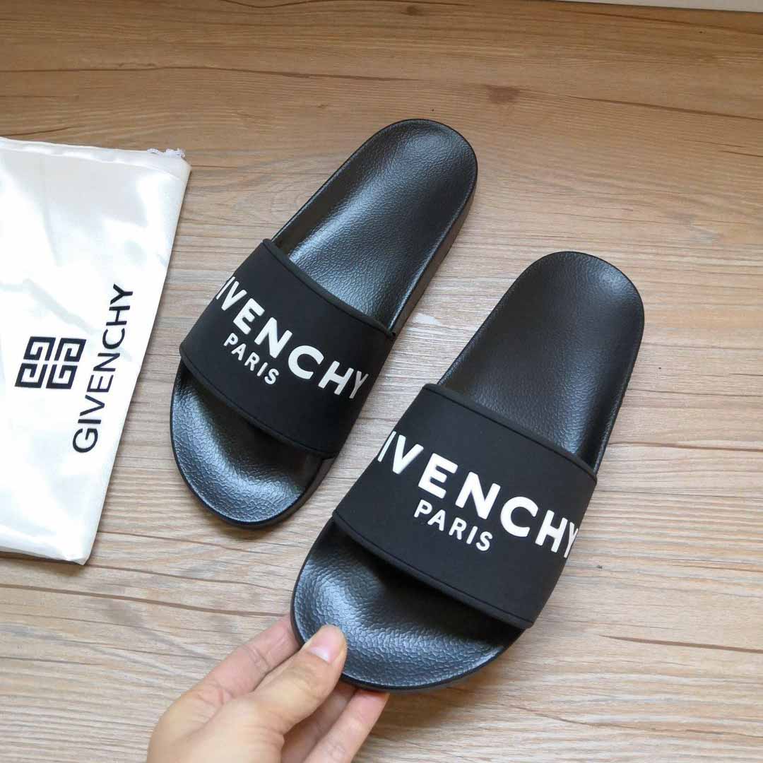 Givenchy Logo-Print Rubber Slides Sandals - FashionPlug