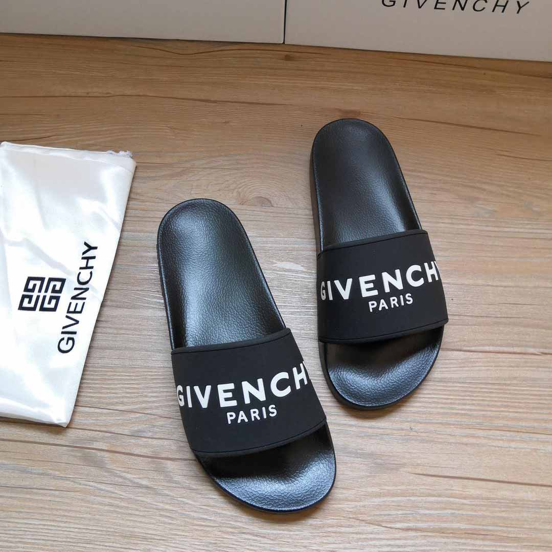 Givenchy Logo-Print Rubber Slides Sandals - FashionPlug