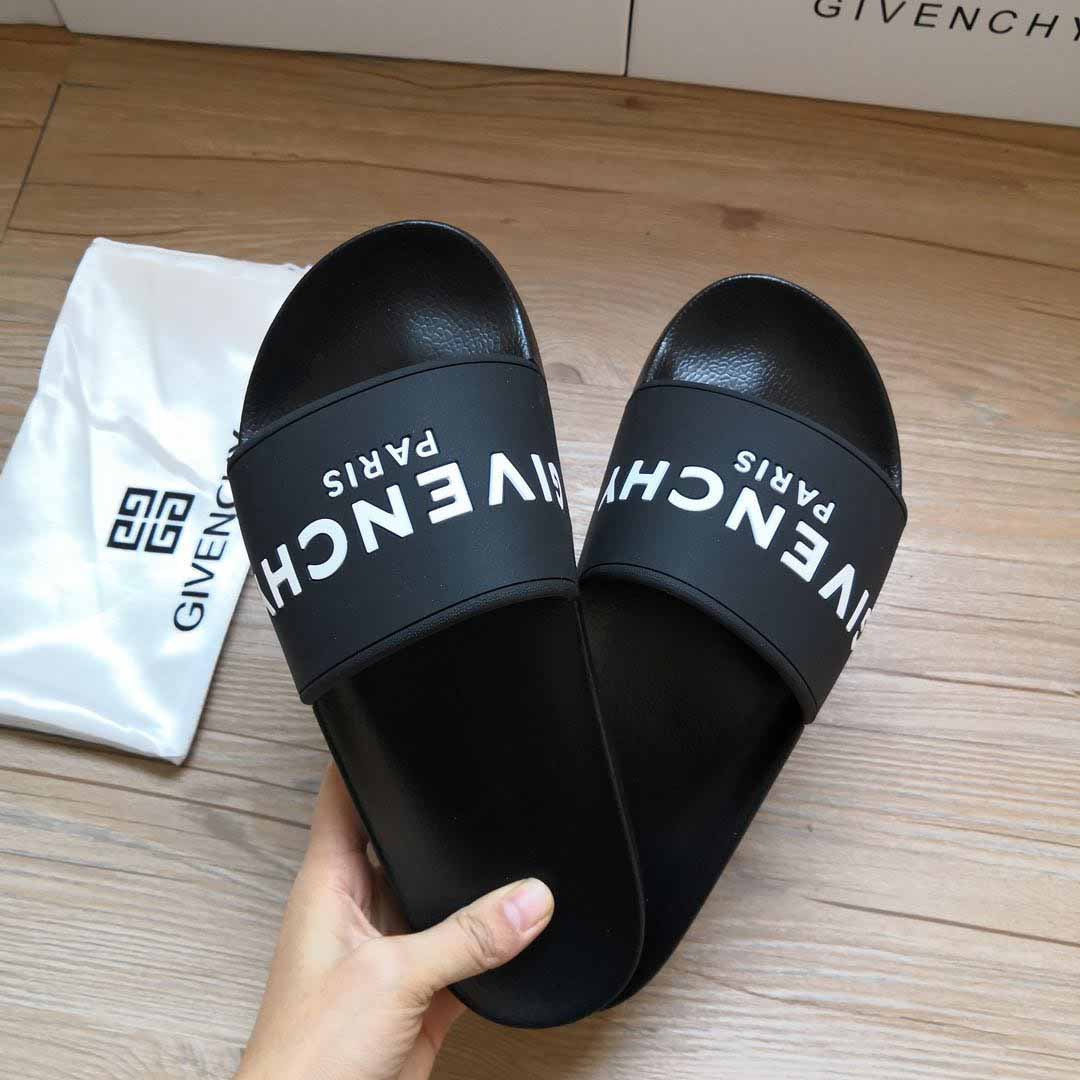 Givenchy Logo-Print Rubber Slides Sandals - FashionPlug