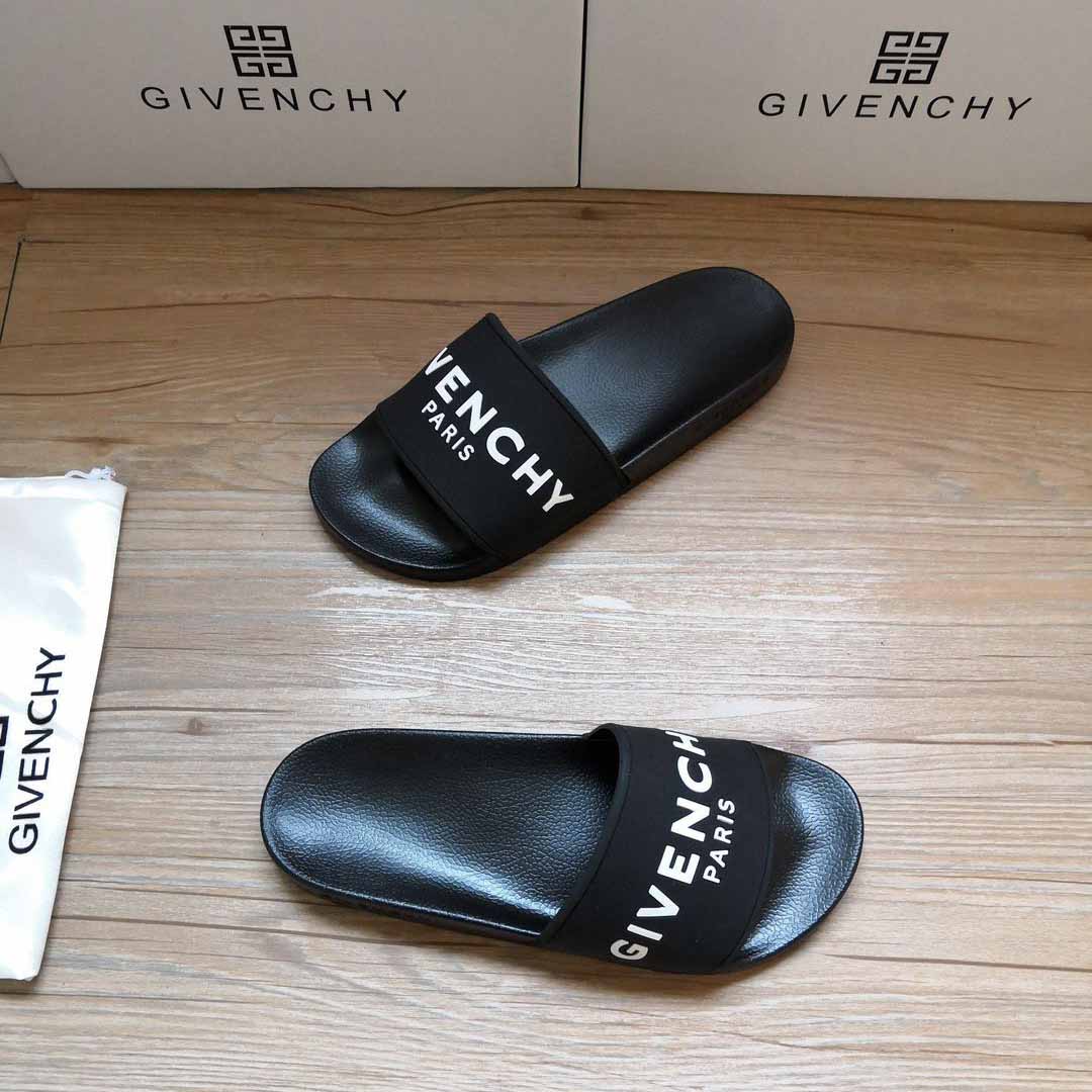 Givenchy Logo-Print Rubber Slides Sandals - FashionPlug