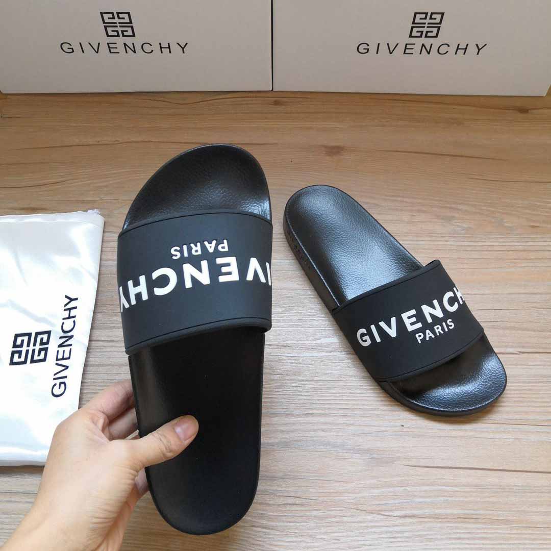 Givenchy Logo-Print Rubber Slides Sandals - FashionPlug