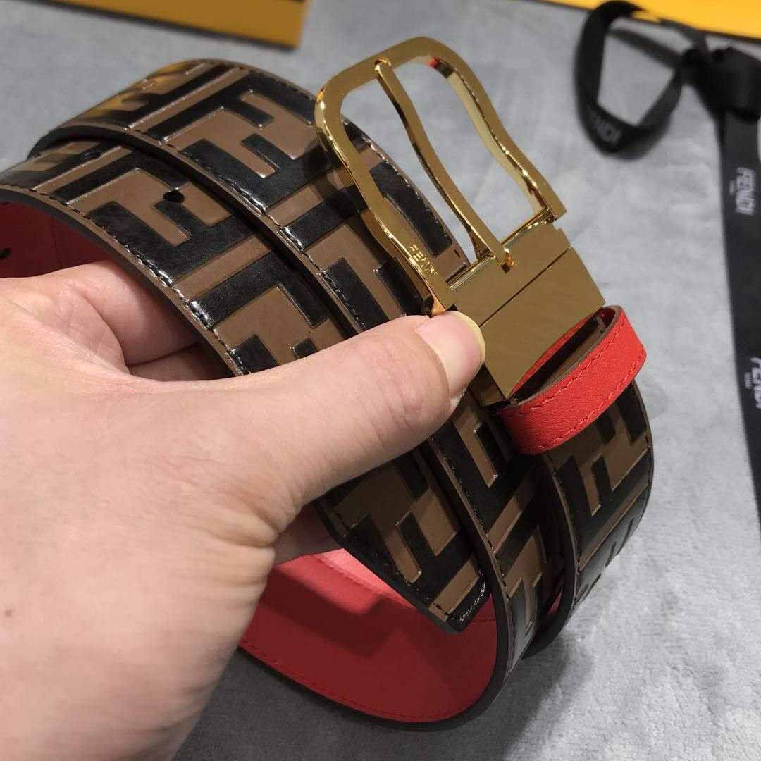 Fendi FF Motif Leather Belt - FashionPlug