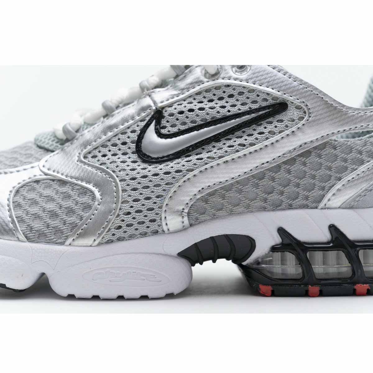 Stussy X Nike Air Zoom Spiridon Caged 2 Metallic Silver - FashionPlug