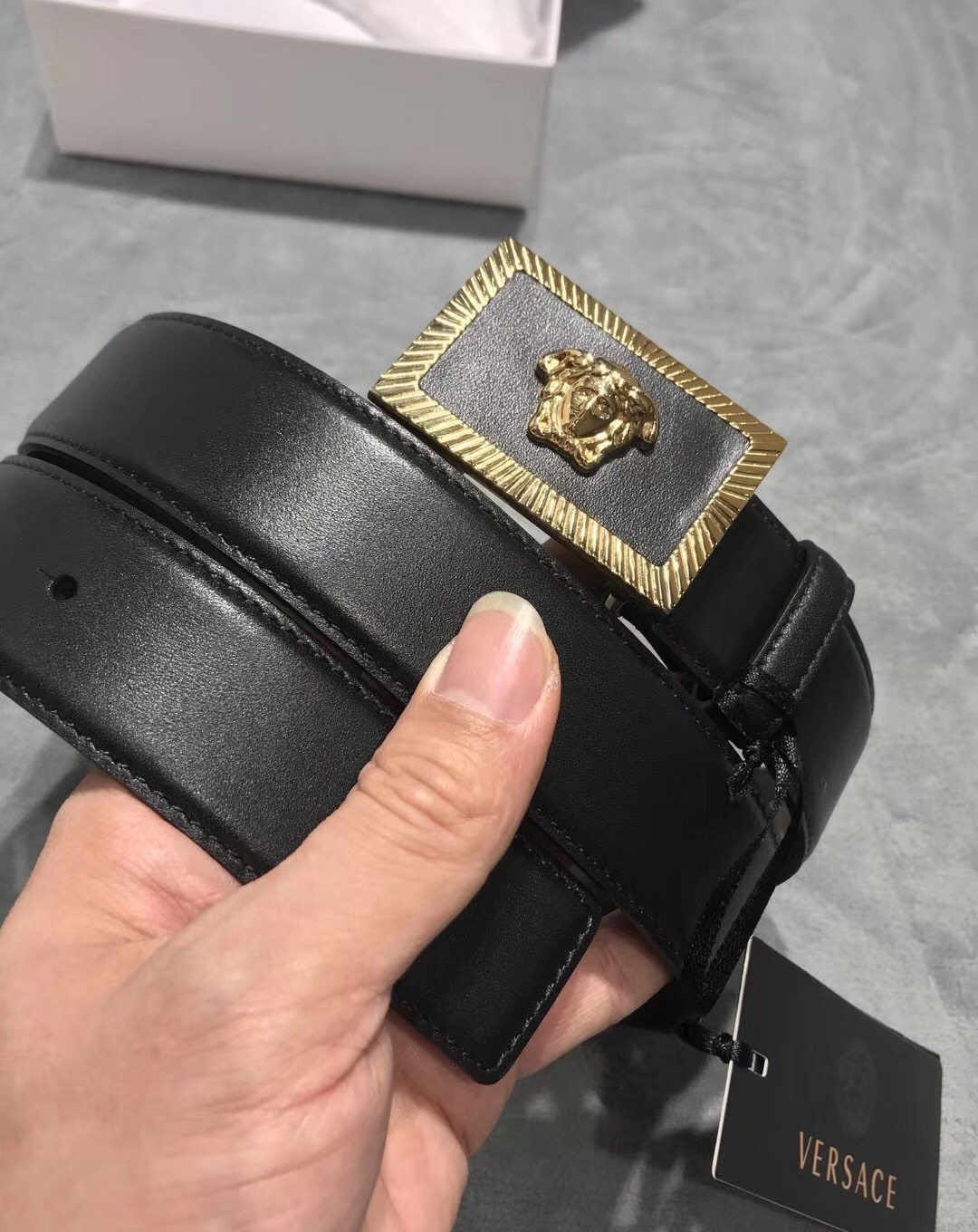 Versace Medusa Head Leather Belt - FashionPlug