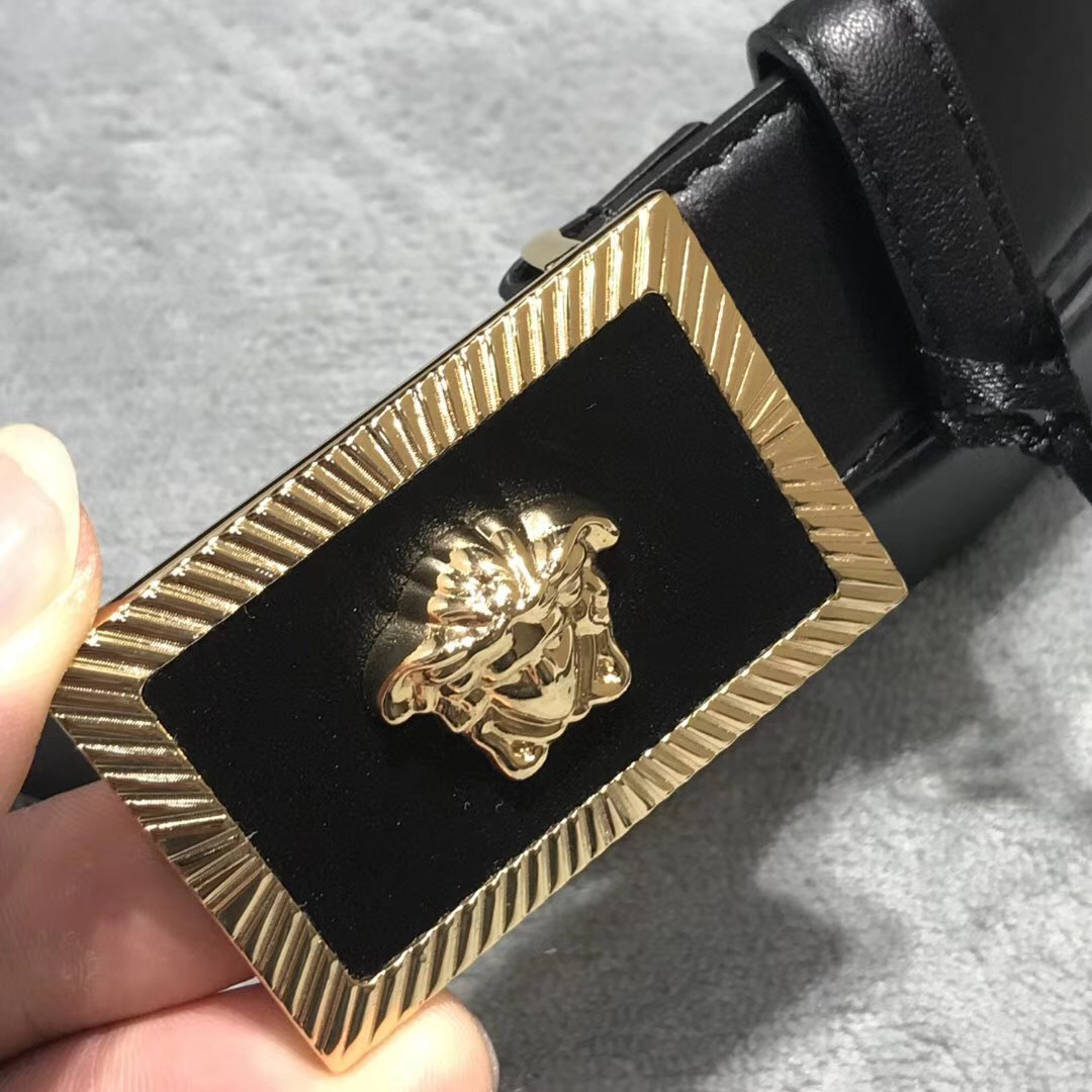 Versace Medusa Head Leather Belt - FashionPlug