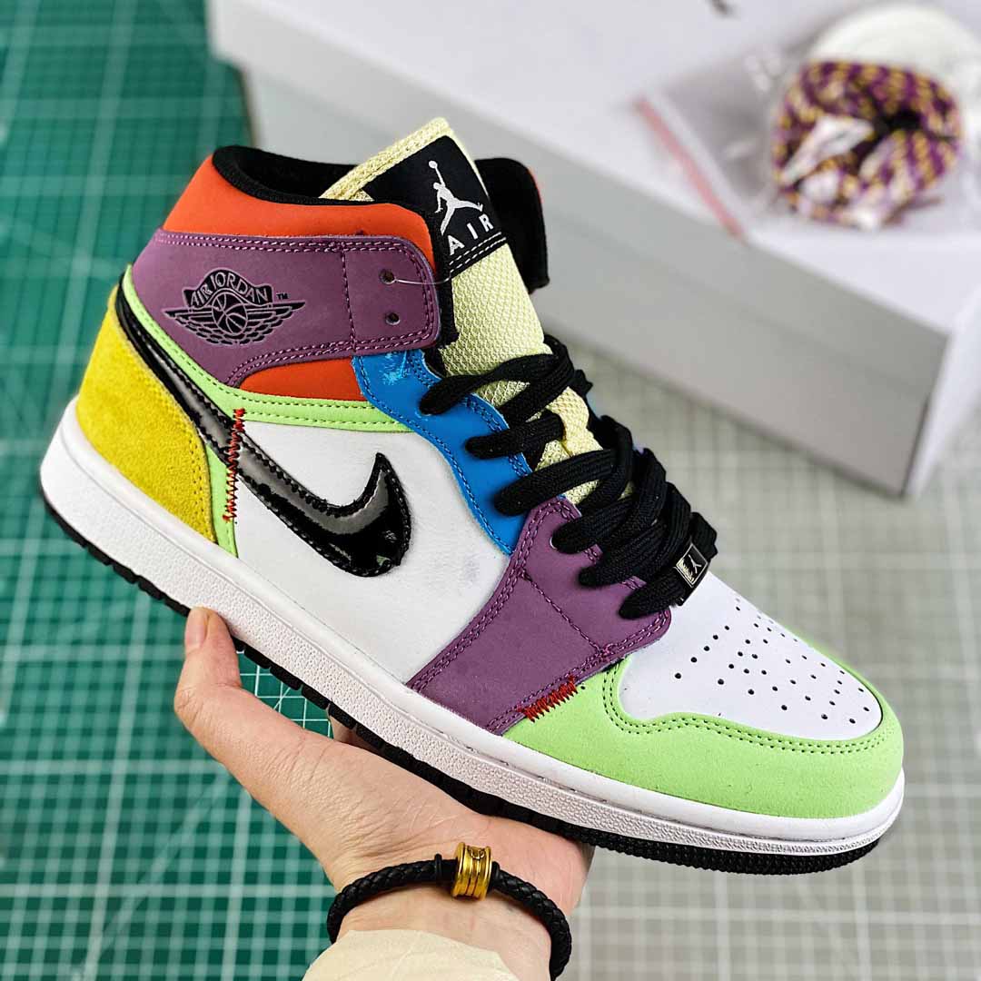 Jordan AJ1 Mid SE “Lightbulb” Multicolor - FashionPlug