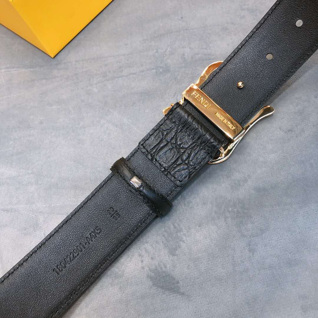 Fendi Leather Belt With FF Buckle - FashionPlug