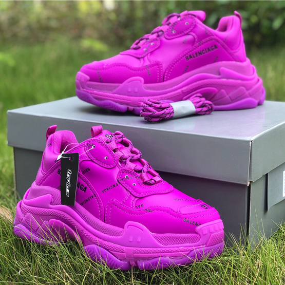 Balenciaga Allover Logo Triple S Sneaker - FashionPlug