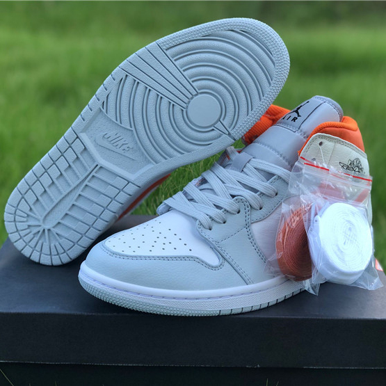 Jordan AJ1 Mid Starfish Orange Platinum CW7591-100 - FashionPlug