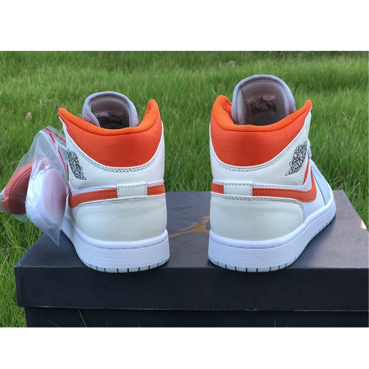 Jordan AJ1 Mid Starfish Orange Platinum CW7591-100 - FashionPlug