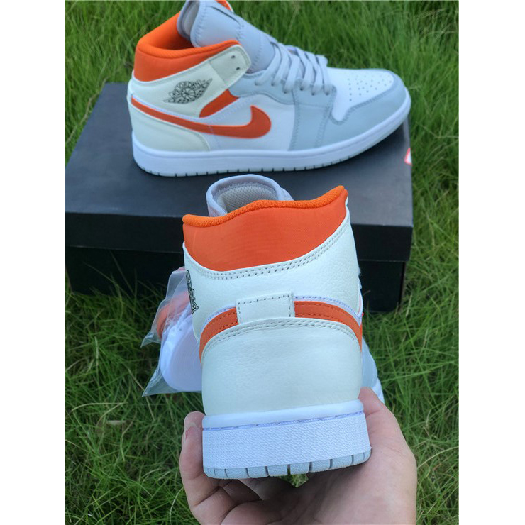 Jordan AJ1 Mid Starfish Orange Platinum CW7591-100 - FashionPlug