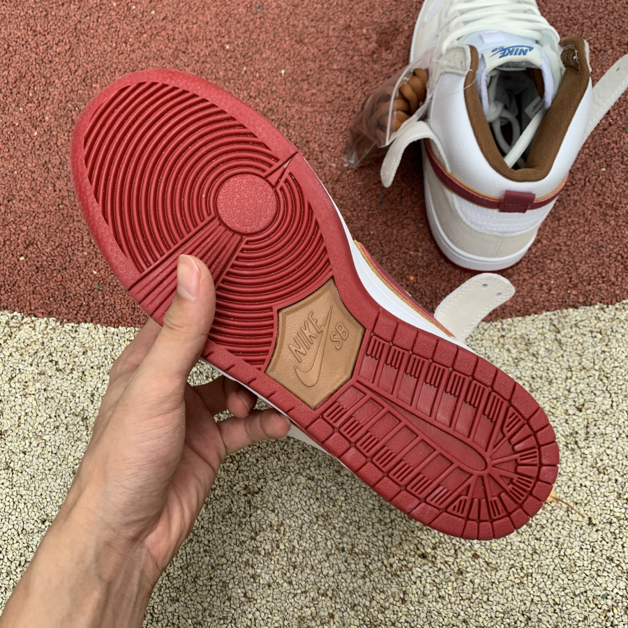 Nike SB Dunk High Sail Team Crimson CV9499-100 - FashionPlug