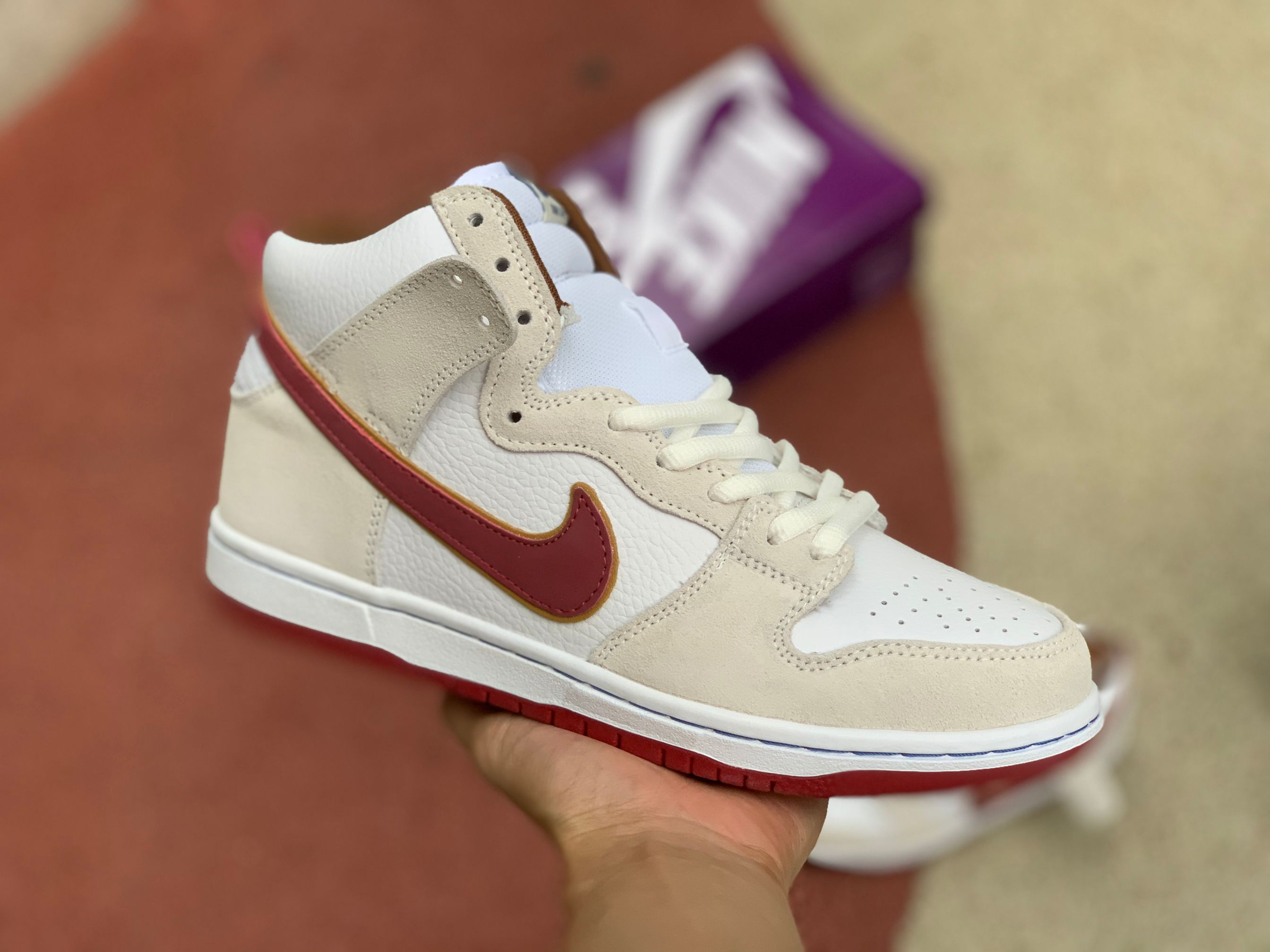 Nike SB Dunk High Sail Team Crimson CV9499-100 - FashionPlug