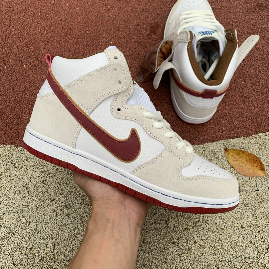 Nike SB Dunk High Sail Team Crimson CV9499-100 - FashionPlug