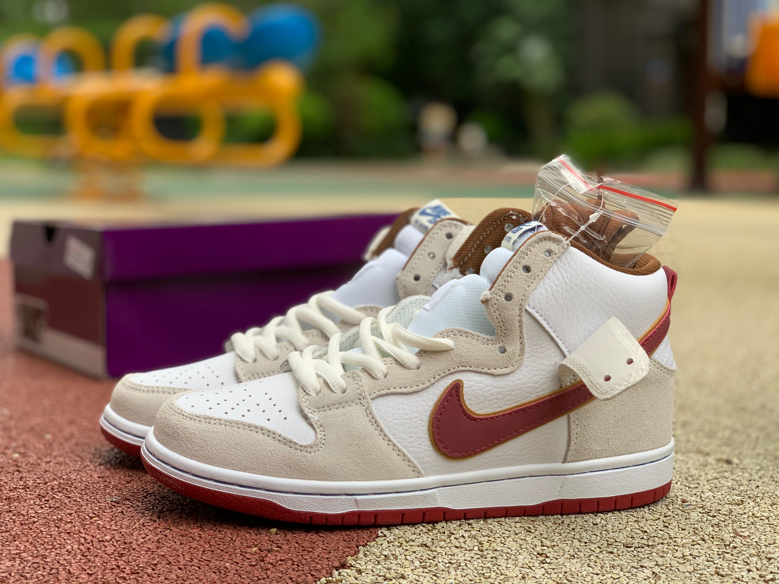 Nike SB Dunk High Sail Team Crimson CV9499-100 - FashionPlug