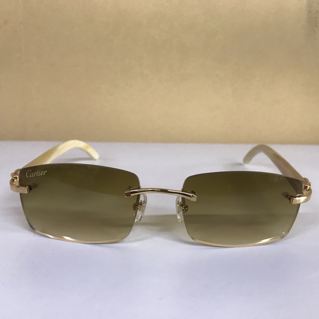 Cartier 3524012 White Buffalo Eyeglasses In Gold - FashionPlug